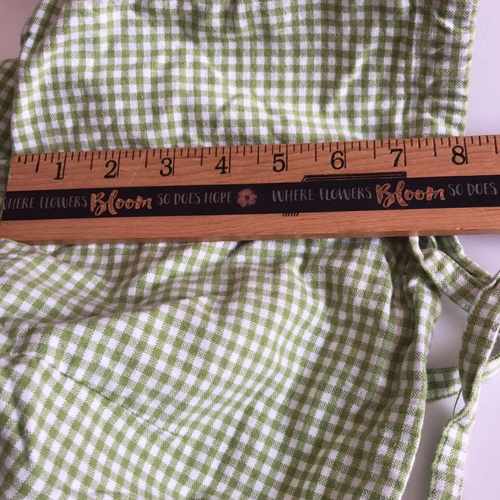 Pottery Barn Kids Sabrina Green and White Gingham Small Drawstring Sham